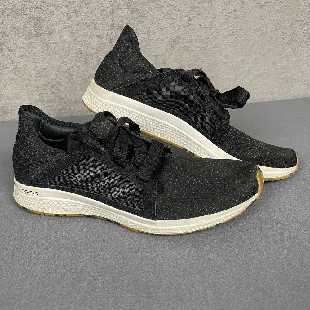 Adidas Edge Lux Bounce Running Shoes Womens Size 7.5 Black White Gum Athletic